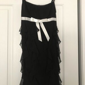 BCBX Girls elegant Black Dress with White Ribbon